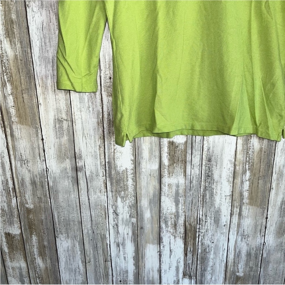 Talbots Green Button Neck Blouse - Picture 3 of 4